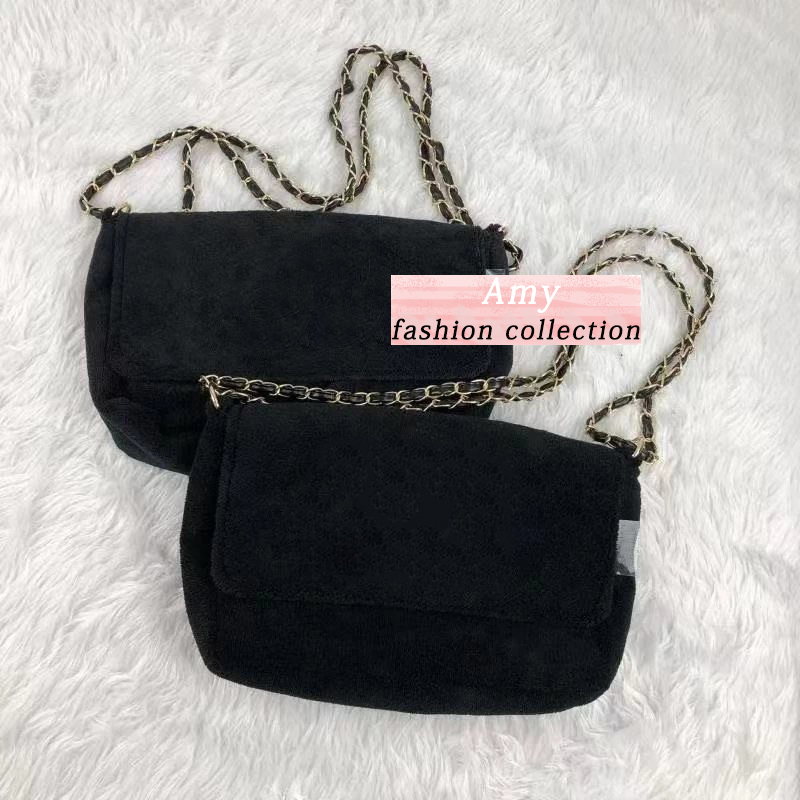30X7X20CM Classic fashion large capacity storage bags chain oblique satchel towel veet shoulder bag simple handbag