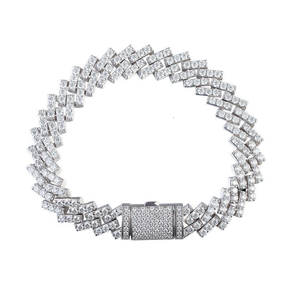 Hip Hop Jewelry Custom Vvs Moissanite Diamond Cuban Chain 10mm Gold Plated Necklace and Bracelet As a Set for Women
