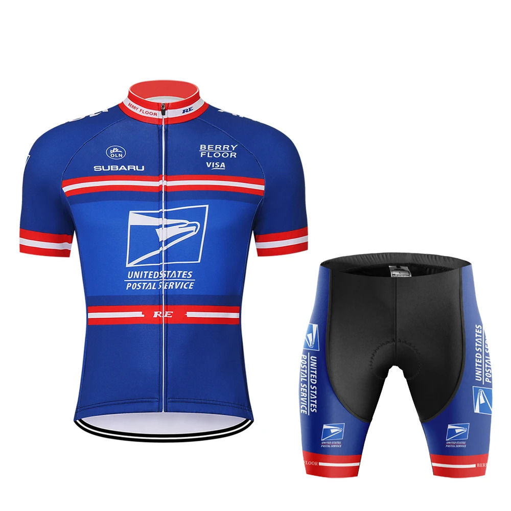 Cycling jersey Men Retro Set Bib Shorts Suit Blue Clothing Bicycle Clothes Mtb Sportswear Breathable Summer Short Sleeve Gel 240506