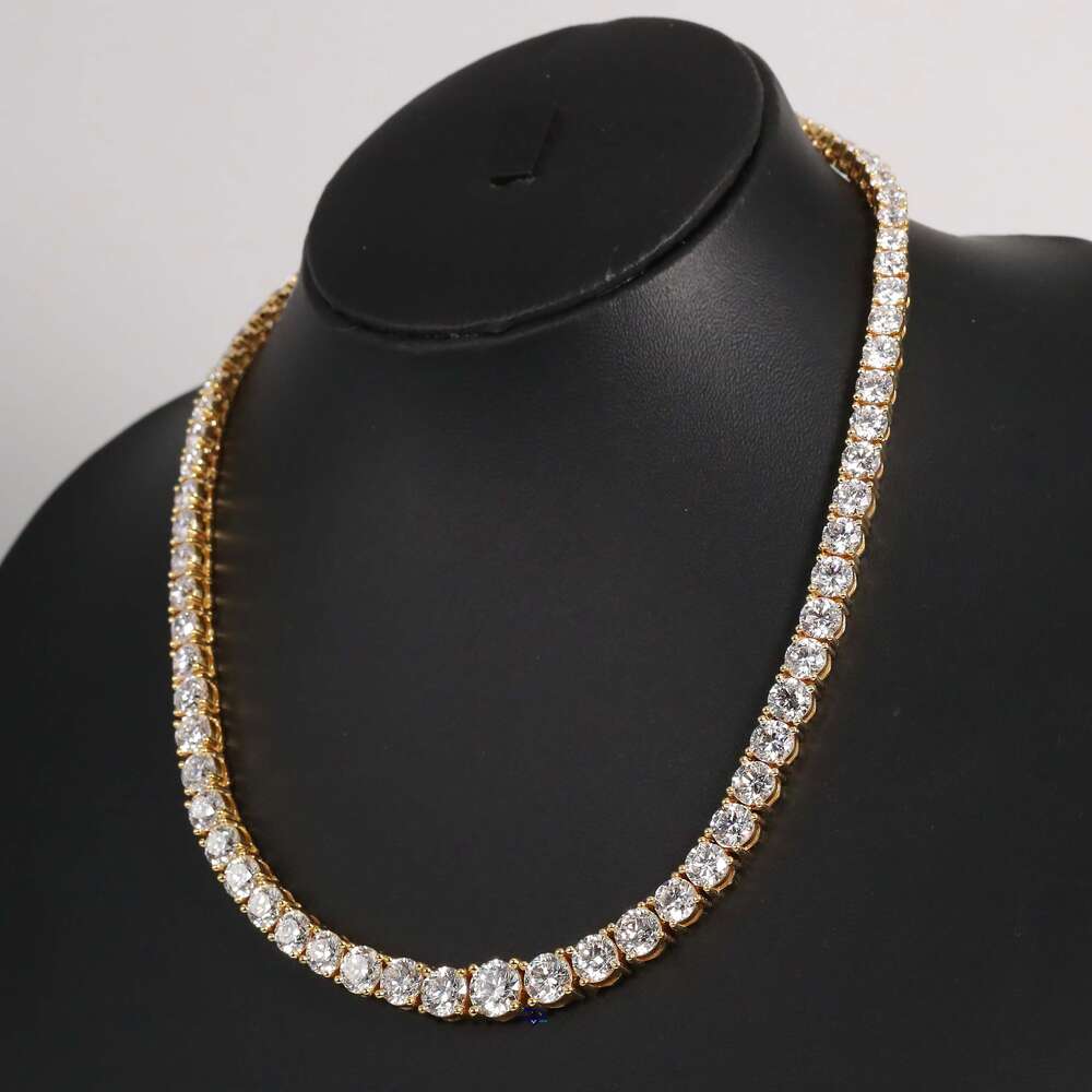 Capturing the Essence of Grace with 14 Kt Yellow Gold Moissanite Diamond Tennis Necklace for Womens with Vvs Clarity Diamond