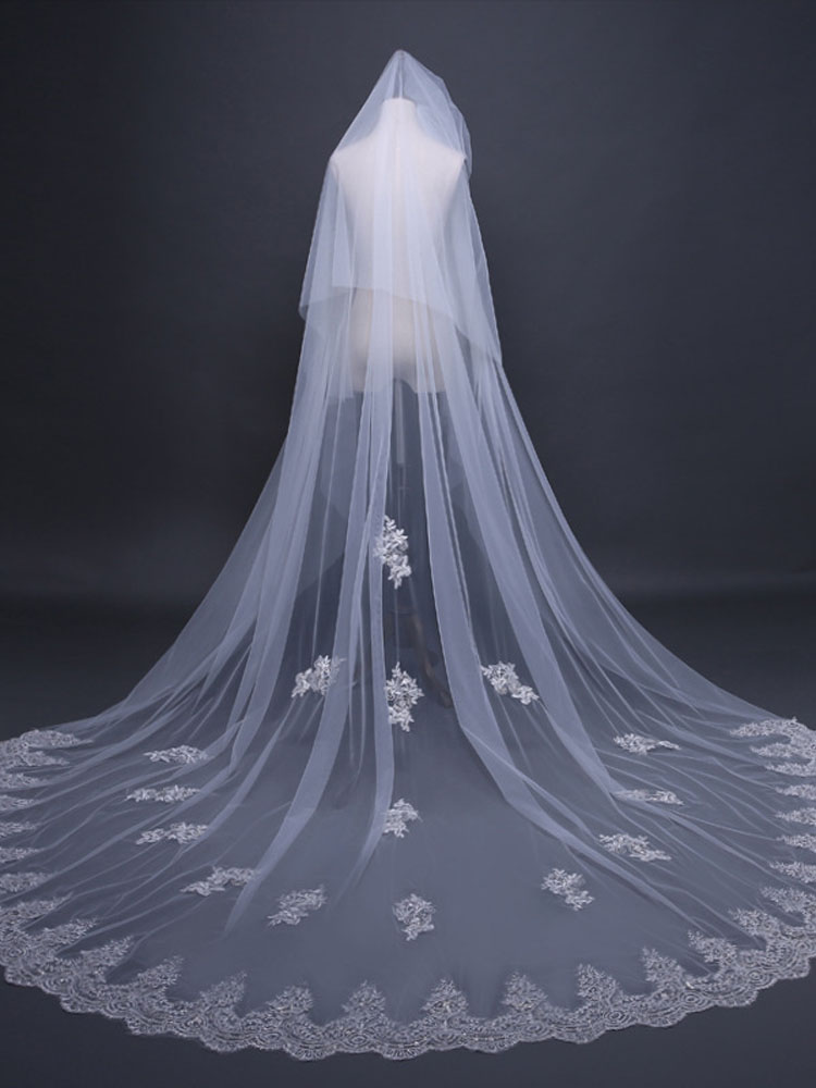 2024 Wedding Veil 3m Long Bridal Veils Real Pictures Wedding Tulle with Applique Sequined Beads Blingbling with Comb face veil