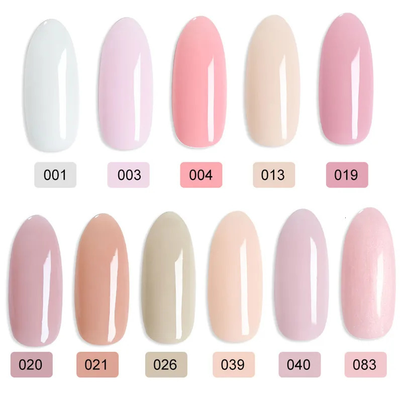 MSHARE 6PC Builder Nail Extension Gel Set Nude Self Leveling Alignment Caramel Milky White Clear Low Burn Heat Nail Art Kit 10ml 240430