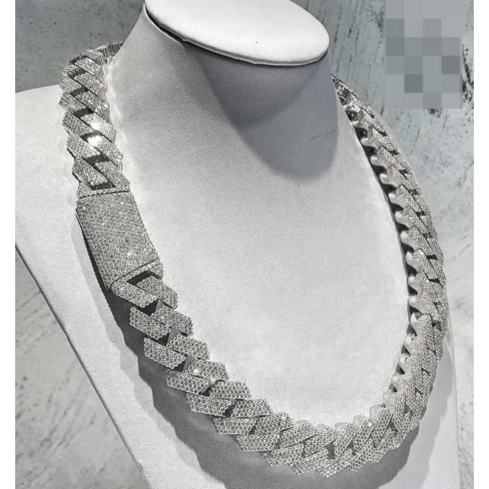 925 Iced Out Hip Hop Moissanite Chain Cuban Hip Hop Customized Chain
