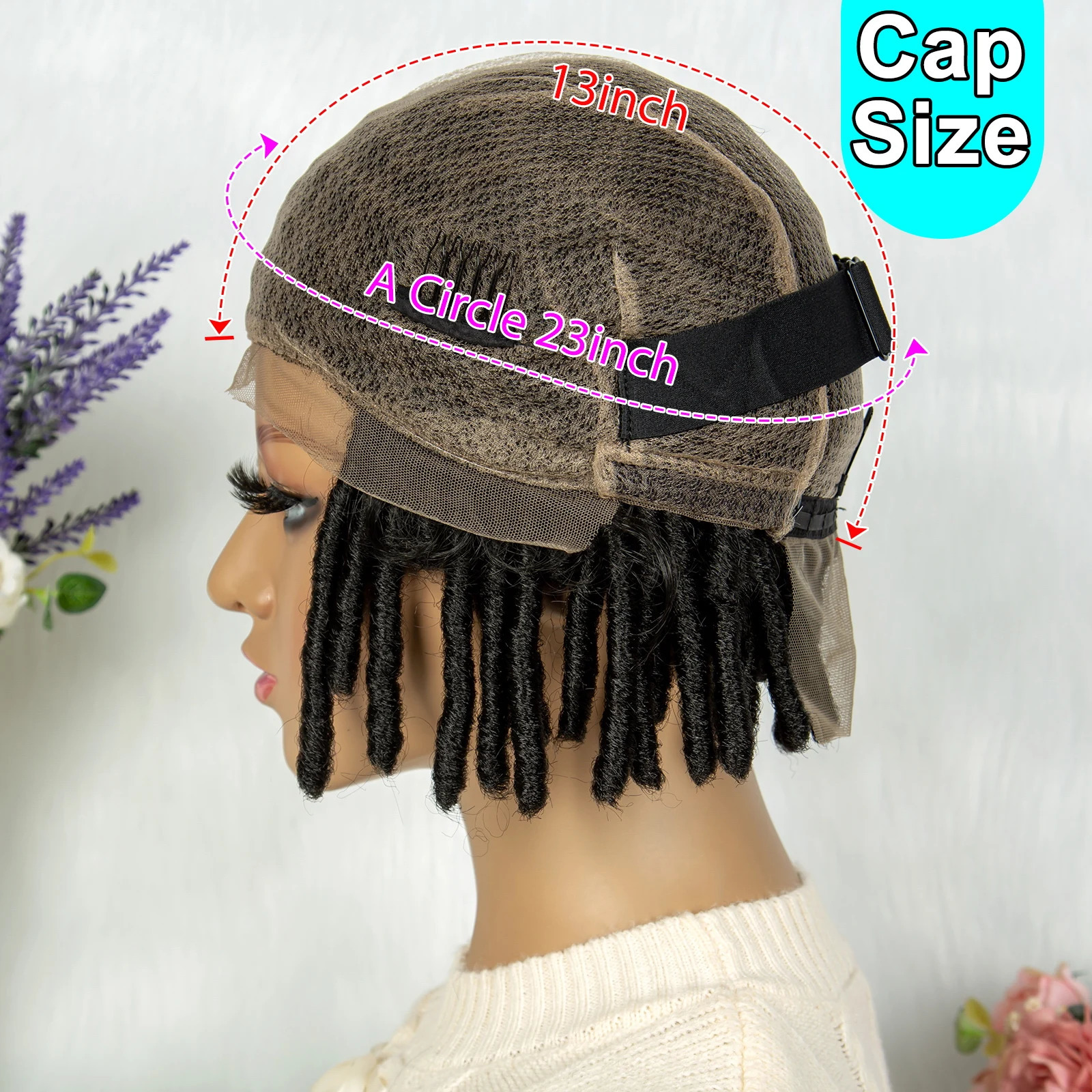 Dreadlock Faux Locs Knotless Box Braided Synthetic Lace Front Braided Full Lace African Braiding Hair For Man Women 240430