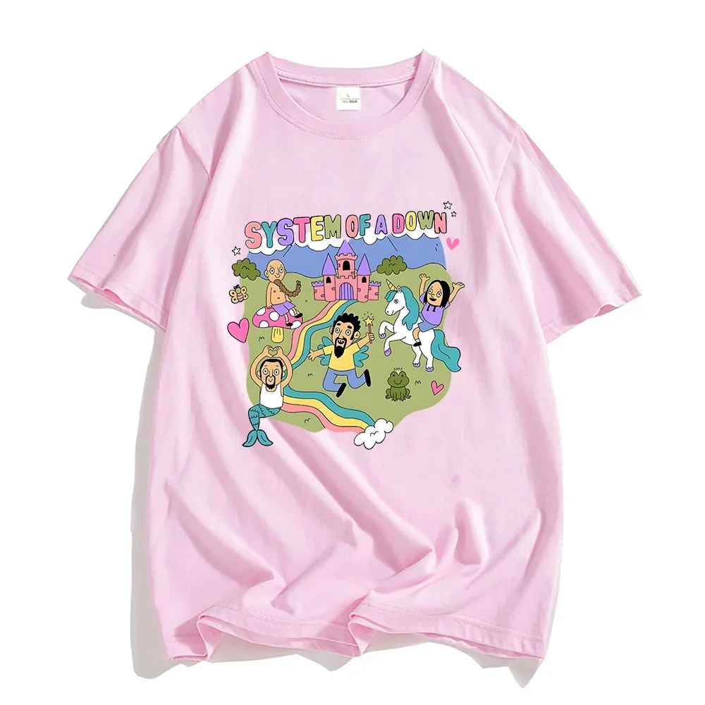System of A Down Band Tshirt100% Cotton High Quality Soft Teeshirt Mens Cartoon Graphic Tshirt Male Rock Music Streetwear Tees 240426