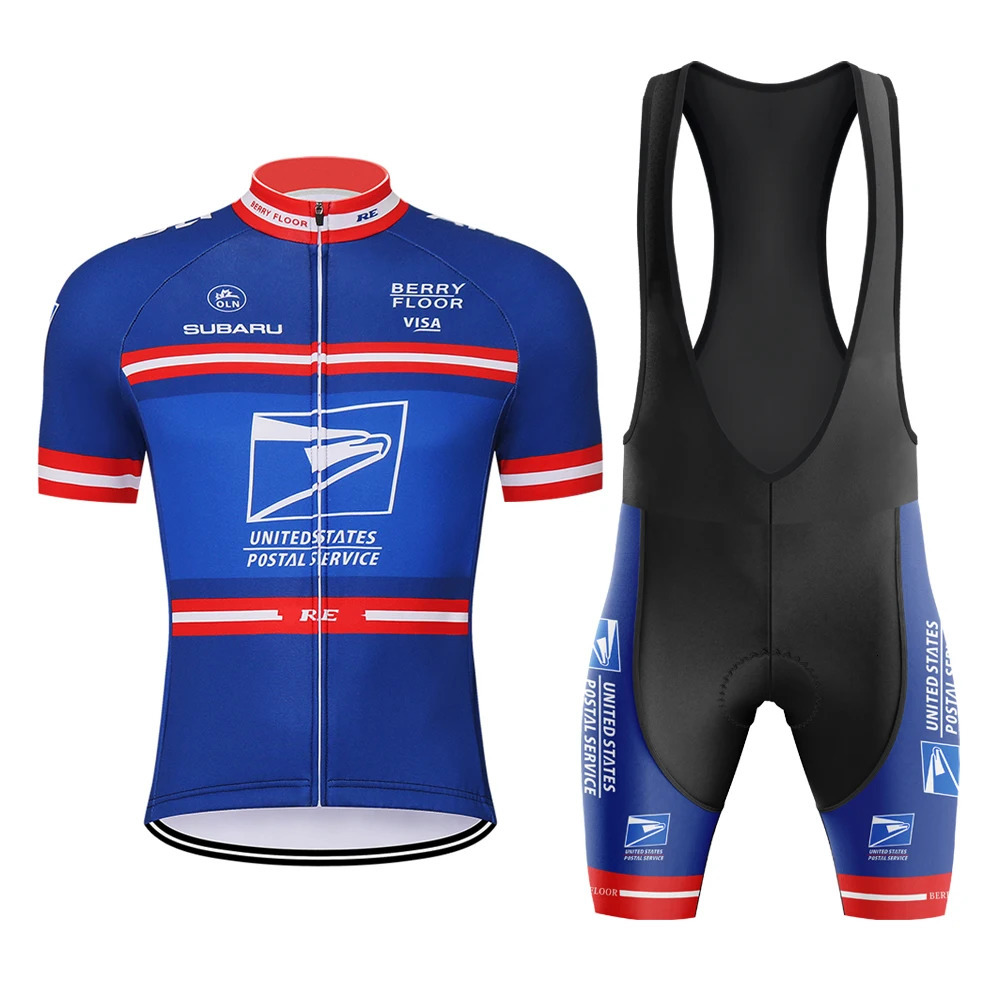 Cycling jersey Men Retro Set Bib Shorts Suit Blue Clothing Bicycle Clothes Mtb Sportswear Breathable Summer Short Sleeve Gel 240506