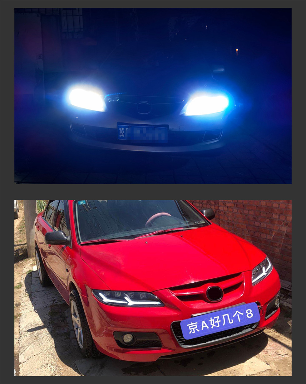 Auto Head Light For Mazda 6 2003-20 15 Headlight Assembly Modified LED Lamps Headlights DRL+Bi-Xenon Lens