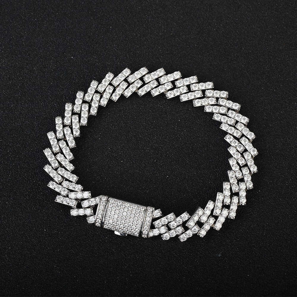 Hip Hop Jewelry Custom Vvs Moissanite Diamond Cuban Chain 10mm Gold Plated Necklace and Bracelet As a Set for Women