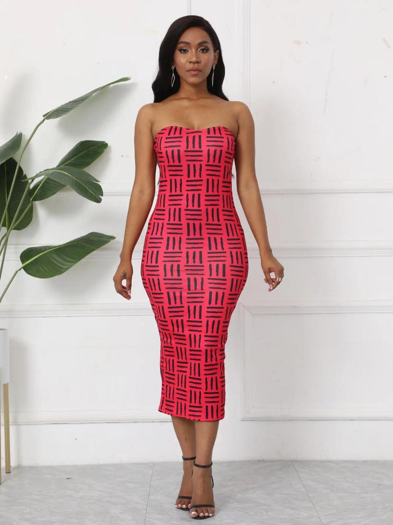 Work Dresses Casual Printed 2 Piece Set Women Spring Summer Mesh Outfit See Through Flare Sleeve Dress Strapless Bodycon Suit