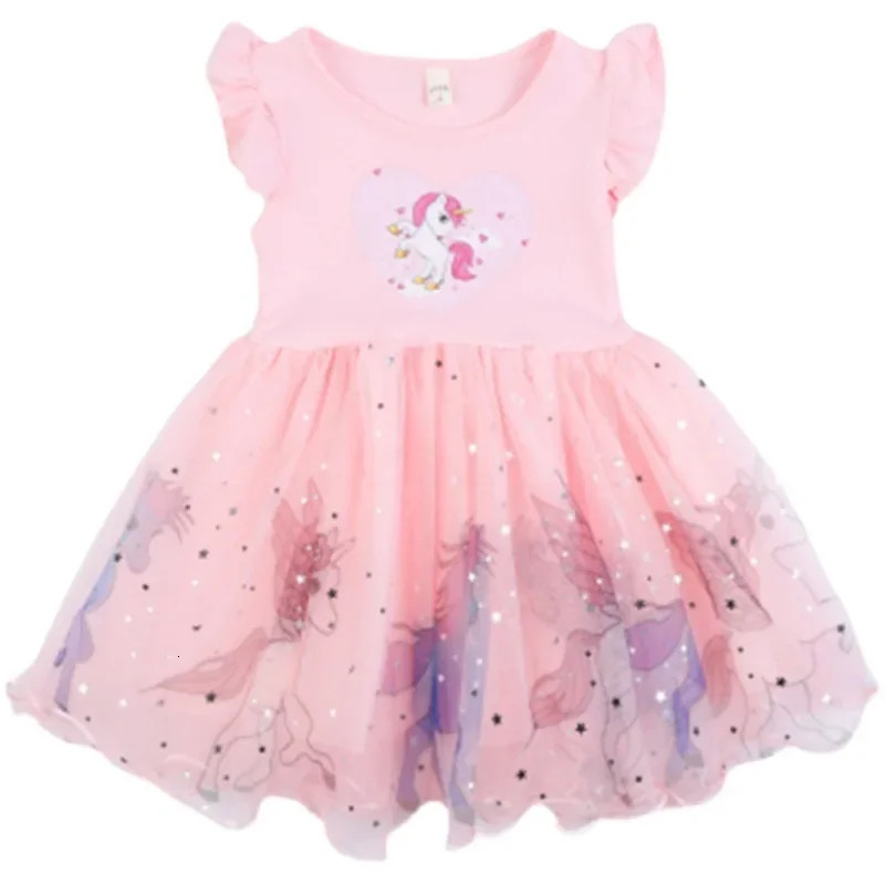 Girls Clothes 2024 Summer Princess Dresses Flying Sleeve Kids Dress Unicorn Party Baby for Children Clothing 16Y 240416