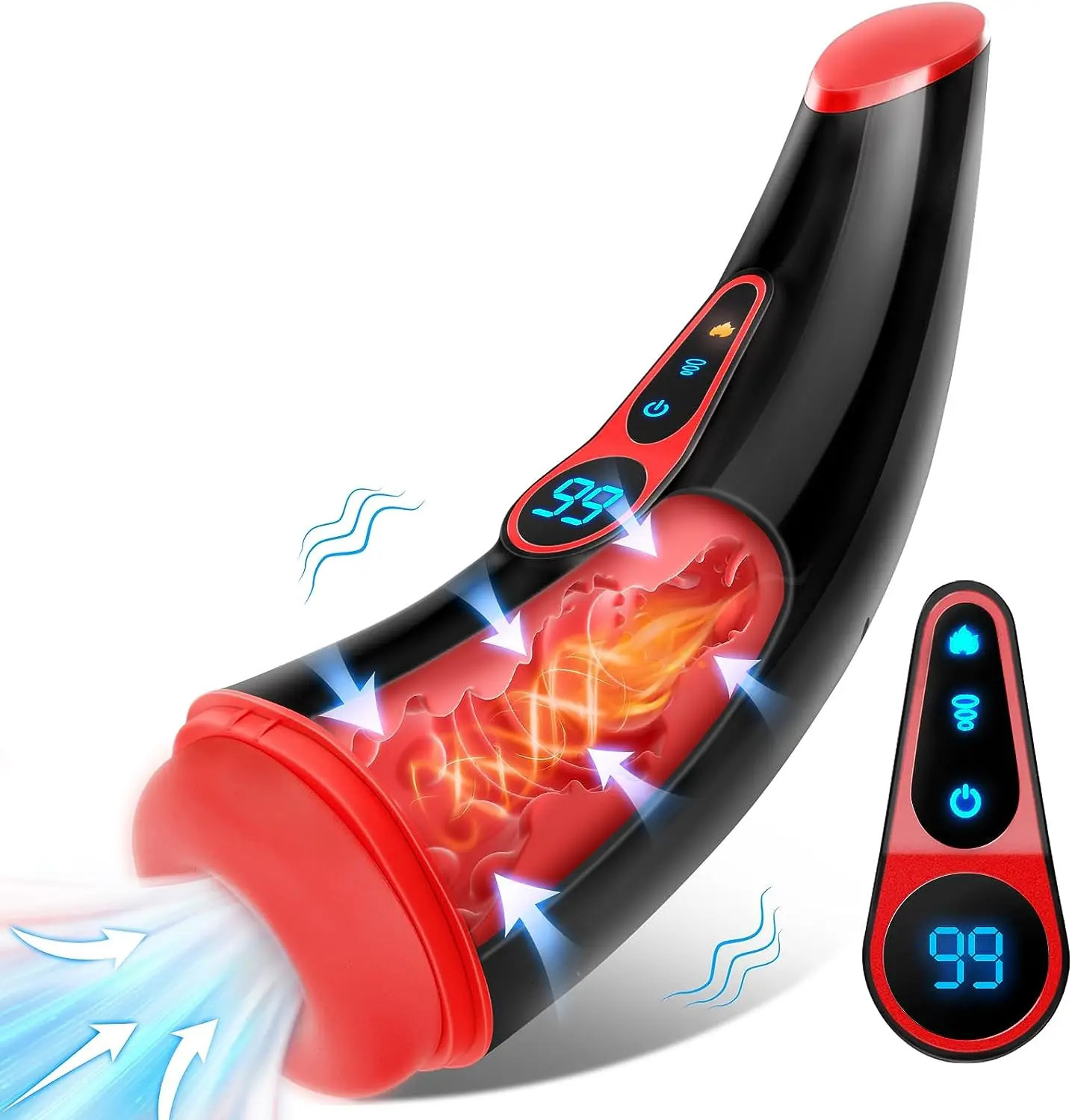 Automatic Sucking Male Masturbator Heating Vagina Masturbation Blowjob Sex Toys for Men LCD Display Mastubator Adults Supplies 240423