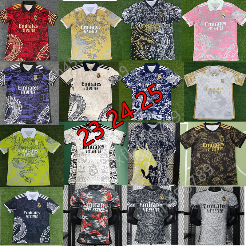Chinese dragon Pink Football Shirt thailand BELLINGHAM VINI JR soccer jerseys Tchouameni Hot sale 2023 2024 2025 Real Madridss CAMAVINGA ALABA Rodrygo men uniform