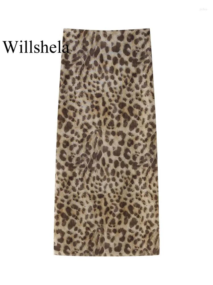Work Dresses Women Fashion 2 Piece Set Tulle Leopard Pleated Tops Vintage High Waist Midi Skirt Female Chic Lady Skirts