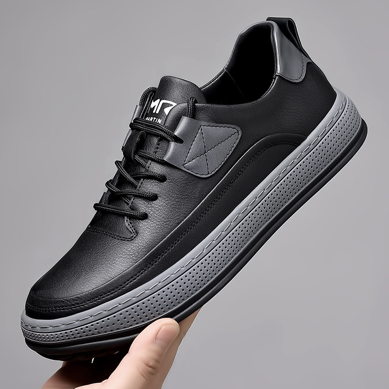 new 2024 trend Spring Men's versatile board genuine breathable soft sole clown men's casual leather shoes Lhshoe