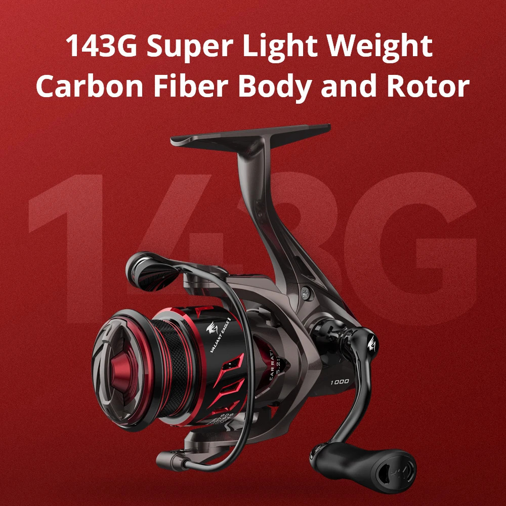 KastKing Valiant Eagle II Spin Finesse System Spinning Reel 45KG Max Drag 7BB1RB 52 1 Gear Ratio 143g Weight Fishing 240506