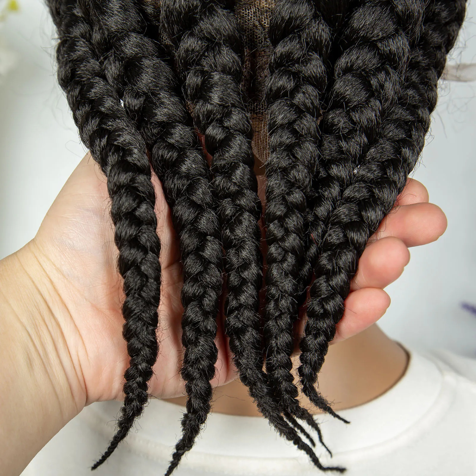 KIMA Full Lace Cornrow Box Braided Synthetic Lace Front Wigs for Africa Women Men Braids with Baby Hair Braiding Wigs 240430