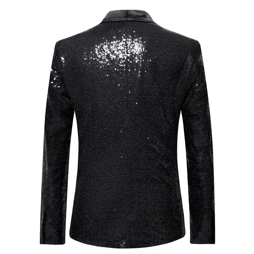 Shiny Gold Sequin Glitter Embellished Blazer Jacket Men Nightclub Prom Suit Costume Homme Stage Clothes For singers 240430