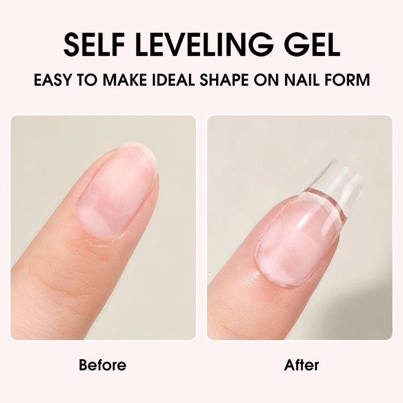 MSHARE 6PC Builder Nail Extension Gel Set Nude Self Leveling Alignment Caramel Milky White Clear Low Burn Heat Nail Art Kit 10ml 240430