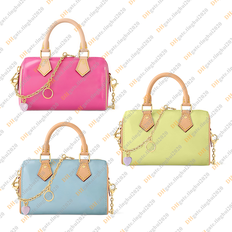 Ladies Fashion Casual Designe Luxury SP NANO Boston Patent Leather Bag Crossbody Shoulder Bag Totes Handbag TOP Mirror Quality M83273 M83000 Pouch Purse