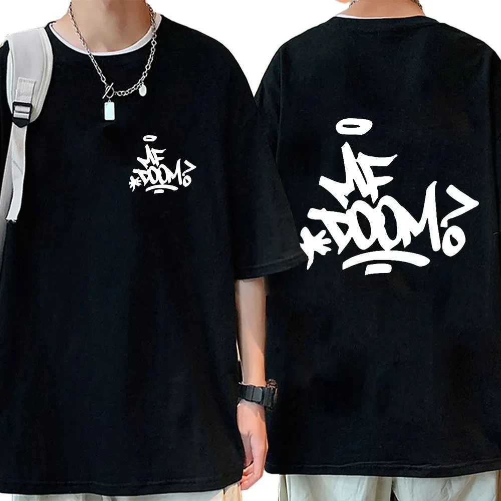 Men's T-Shirts Men Singer Mf Doom Madlib Madvillain Double Sided Graphic Tshirt Male Loose Hip Hop T Shirt Women Flce Cotton T-shirts Tops T24050