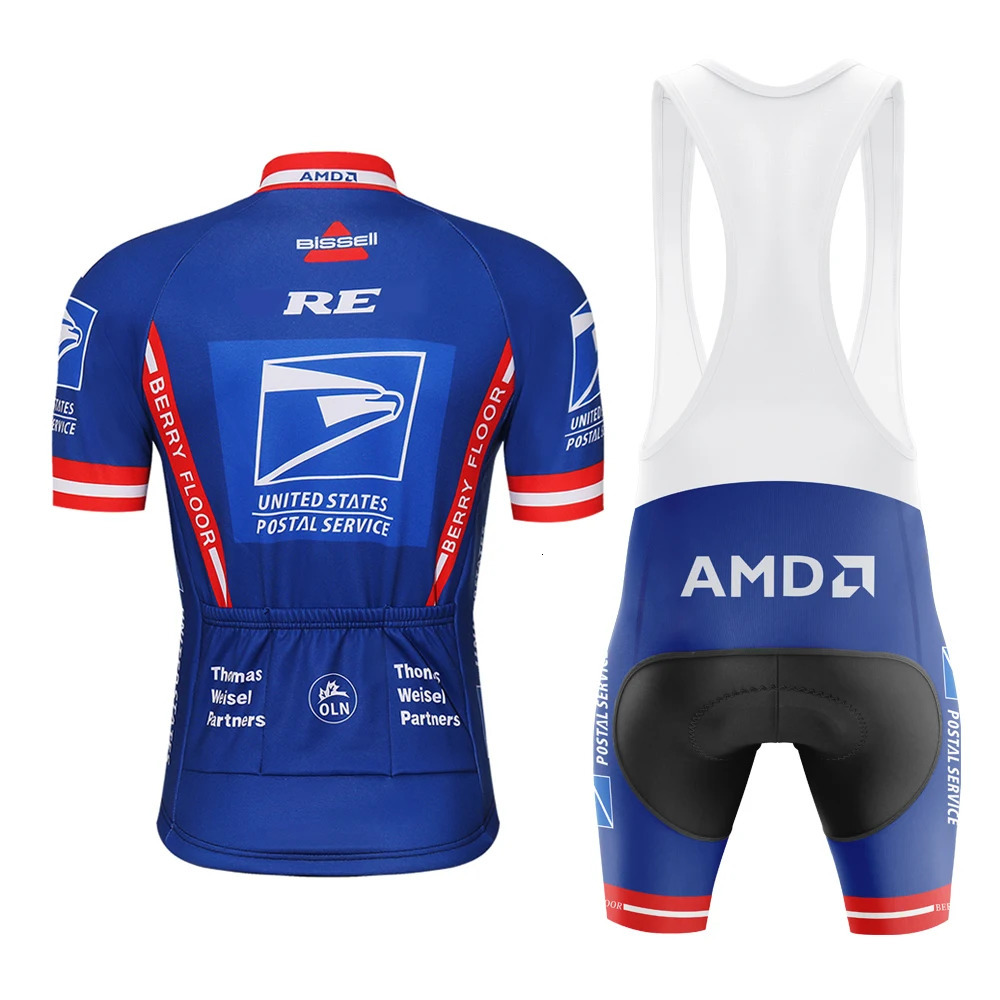 Cycling jersey Men Retro Set Bib Shorts Suit Blue Clothing Bicycle Clothes Mtb Sportswear Breathable Summer Short Sleeve Gel 240506