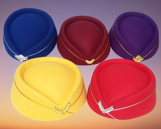 Air Hostesses Beret Hat Wool Felt Base Cap Airline Stewardess Sexy Formal Uniform Hat Caps Accessory Roll play TH