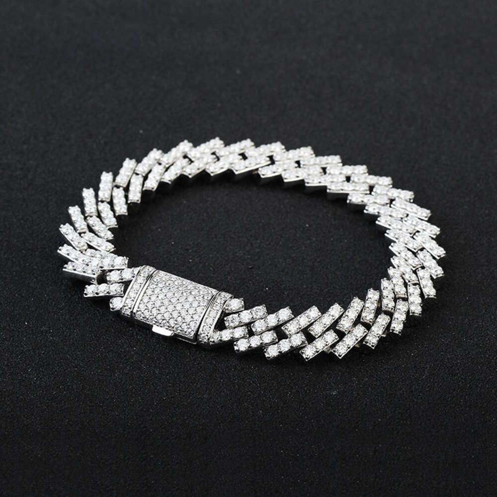Hip Hop Jewelry Custom Vvs Moissanite Diamond Cuban Chain 10mm Gold Plated Necklace and Bracelet As a Set for Women