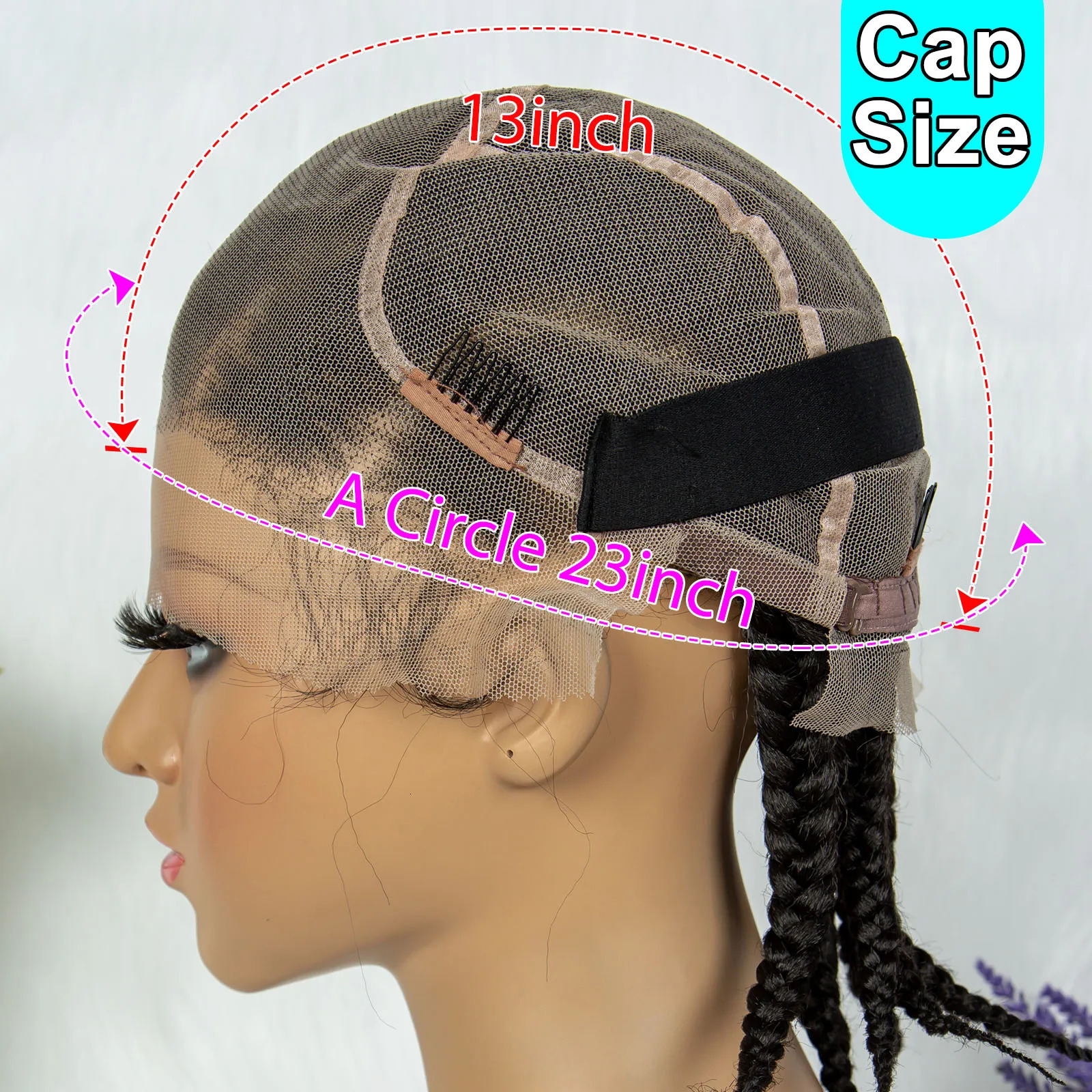 KIMA Full Lace Cornrow Box Braided Synthetic Lace Front Wigs for Africa Women Men Braids with Baby Hair Braiding Wigs 240430