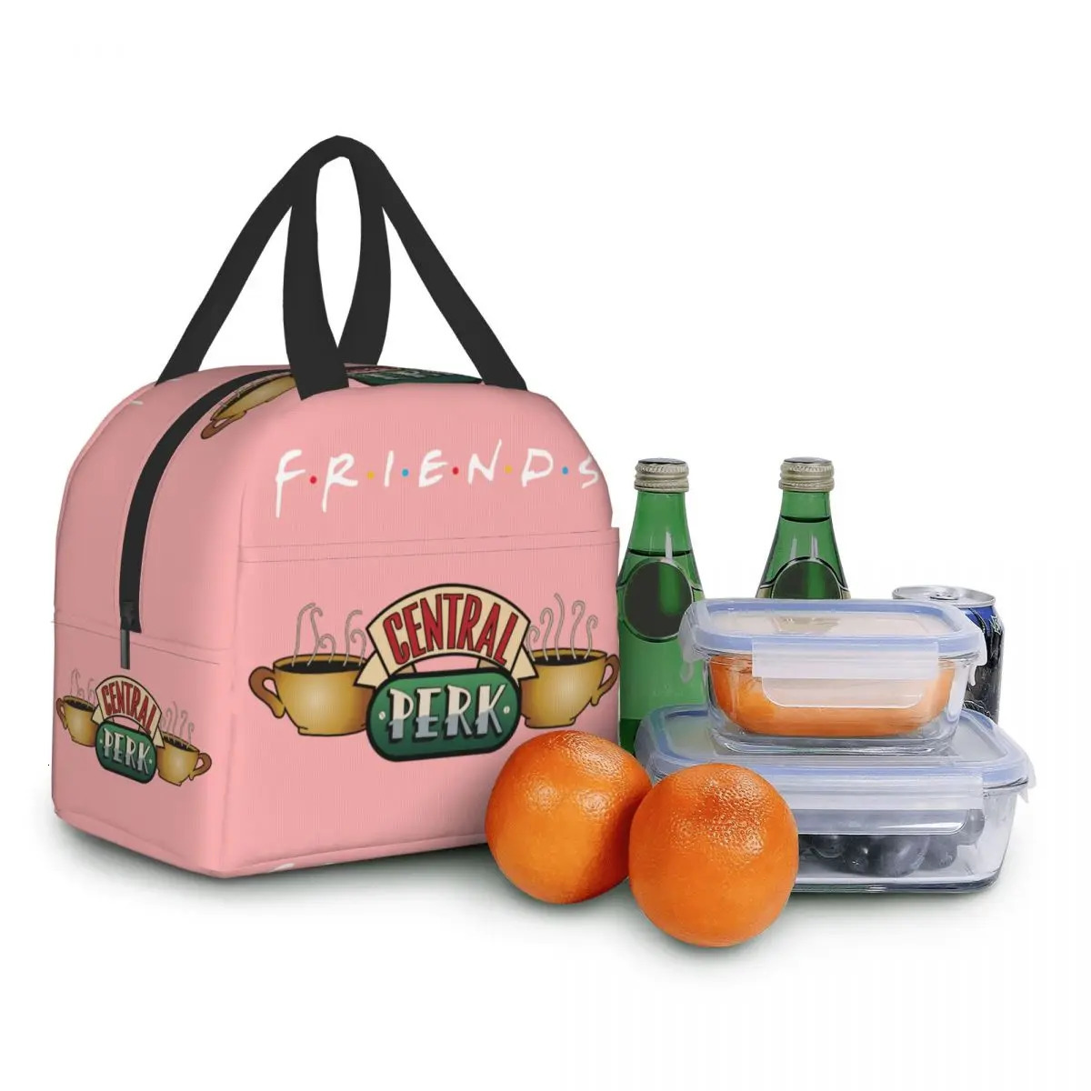 Classic TV Show Central Perk Friends Lunch Bag Cooler Insulated Box for Women Kids School Work Picnic Food Storage Bags 240506