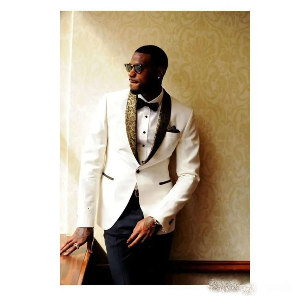Shawl Custom Groom Tuxedos Made Men Blazer Lapel Slim Fit Bridegroom Formal Wear Prom Suits Single Jacket
