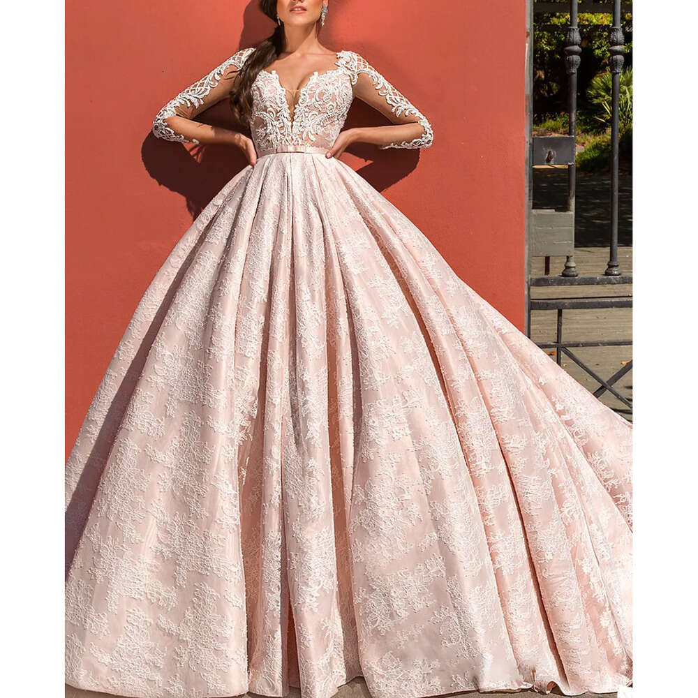 Dress Prom 202 Formal Lace Party Applique Pageant Wear Sheath Sleeve-Less Evening Dresses Sexy V Neck See Through Es Lz0304