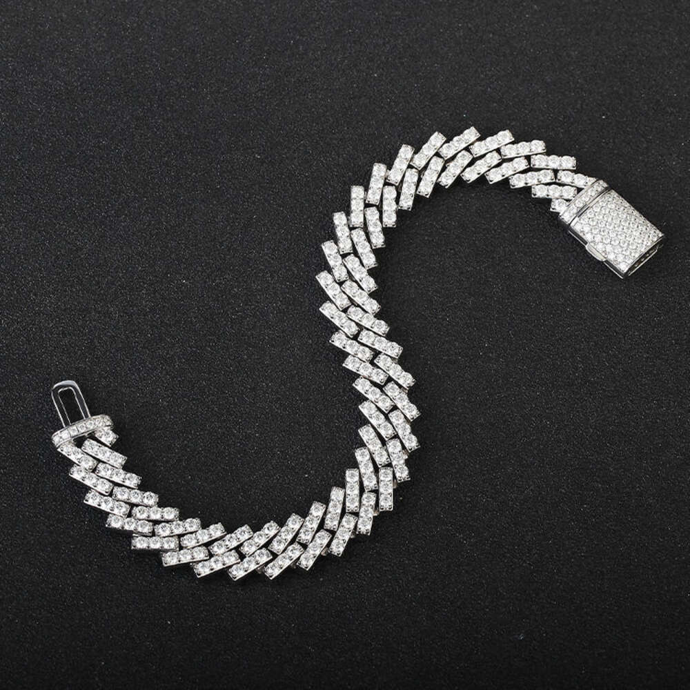 Hip Hop Jewelry Custom Vvs Moissanite Diamond Cuban Chain 10mm Gold Plated Necklace and Bracelet As a Set for Women