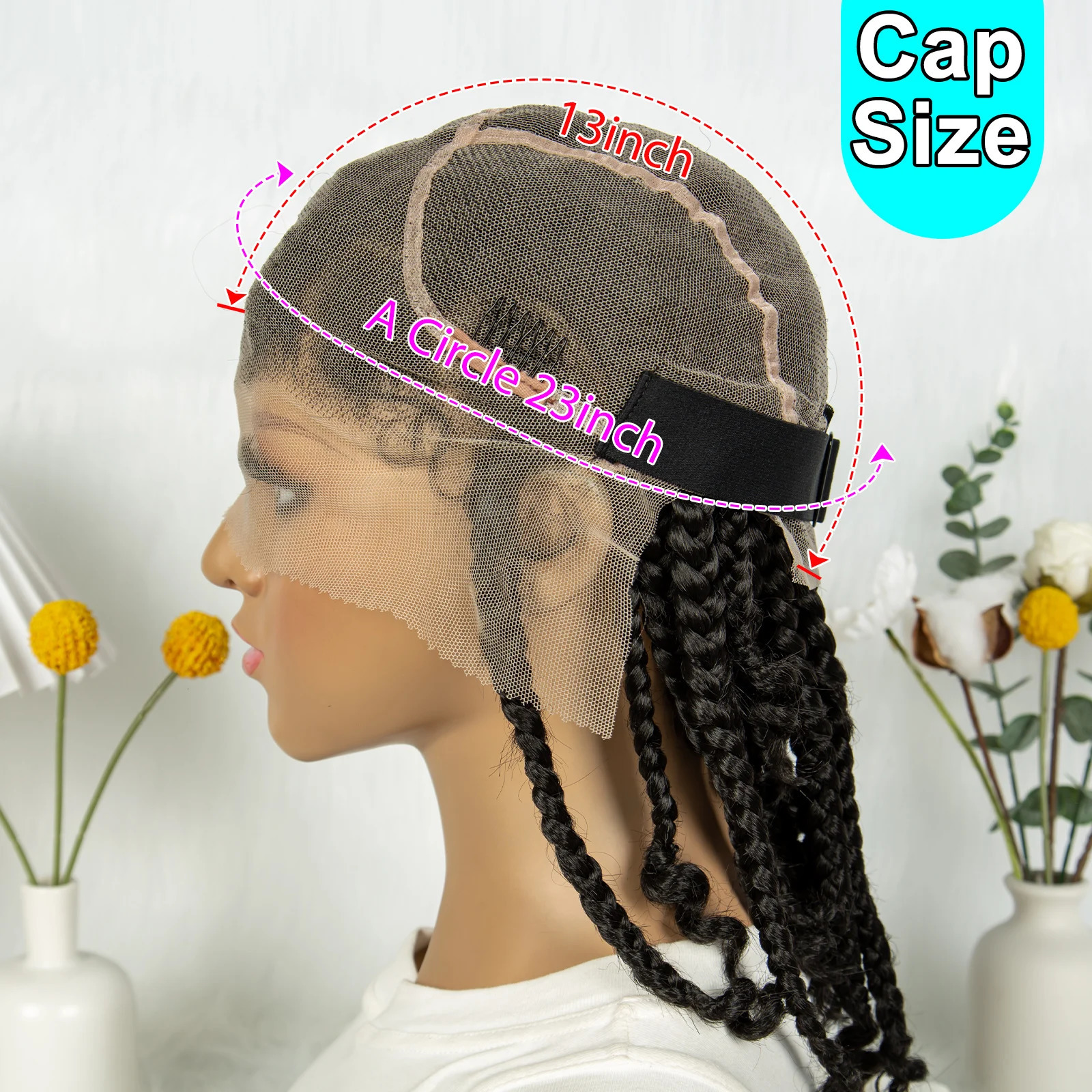 KIMA 14 Inches Synthetic Braiding Wigs Square Box Braided HD Full Lace Wigs for Africa Women Braided with Baby Hair 240430