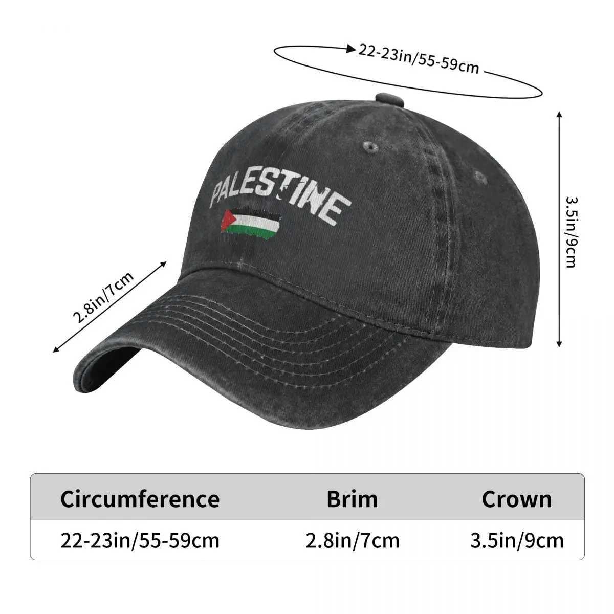 Ball Caps Palestine Flag Baseball Hat Classic Distressed Cotton Headwear Unisex Outdoor Adjustable Hat H240504