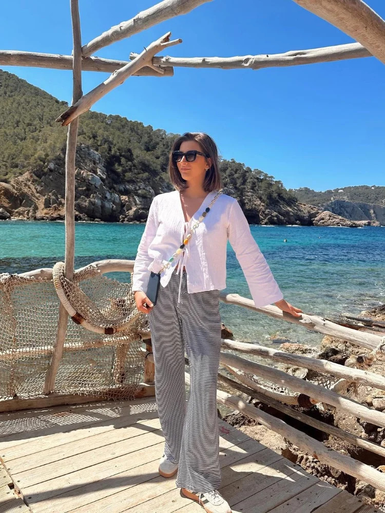 Linen Bow Lace Up Hollow Out Blouses Women Solid Loose V Neck Long Sleeve Shirts 2024 Spring Summer Lady Fashion Casual Tops 240506