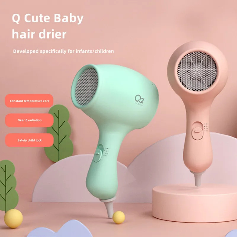 Q2 Childrens Hair Dryer Silent Constant Temperature Negative Ion Safe Automatic Locking Hair Dryer for Professional Childre 240430