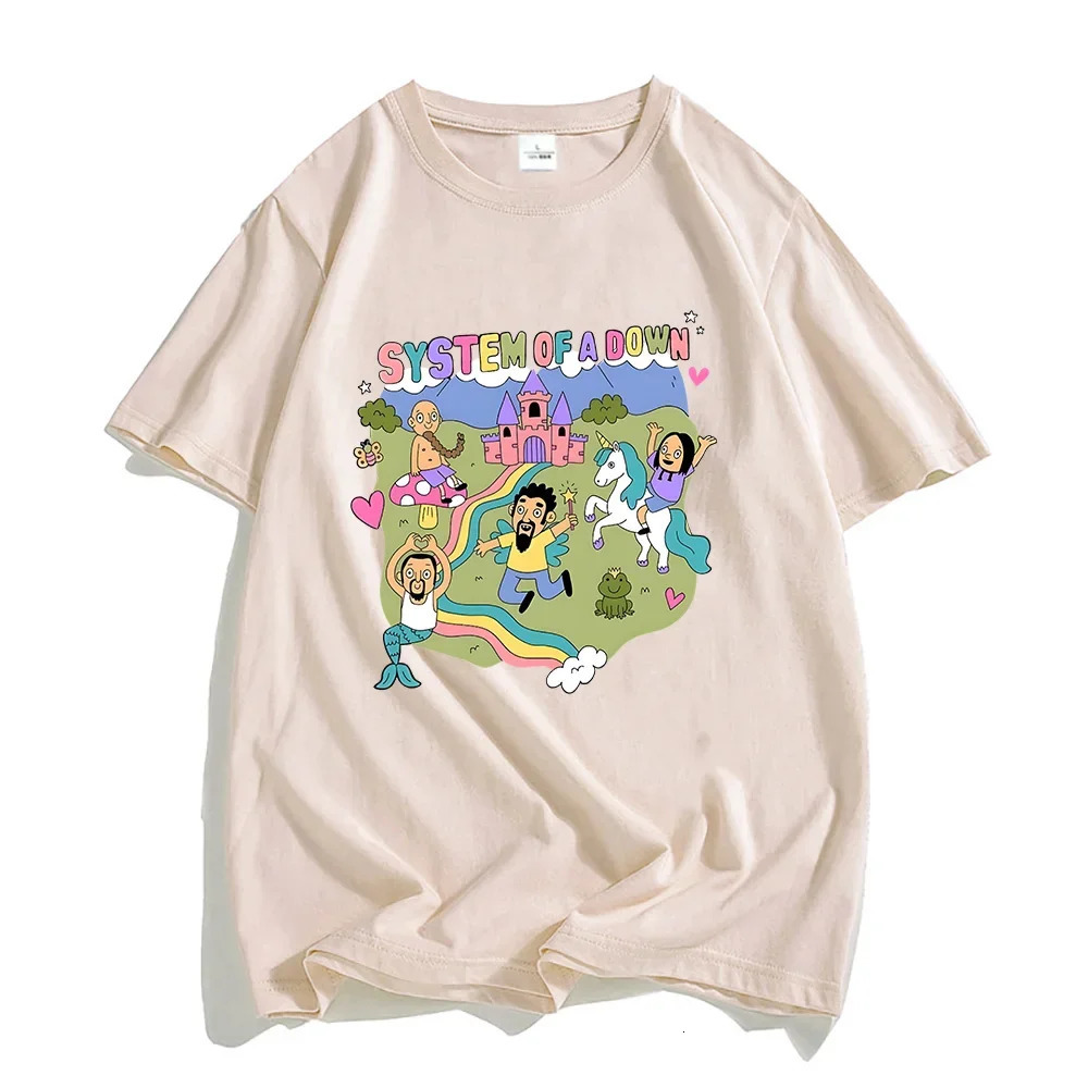 System of A Down Band Tshirt100% Cotton High Quality Soft Teeshirt Mens Cartoon Graphic Tshirt Male Rock Music Streetwear Tees 240426