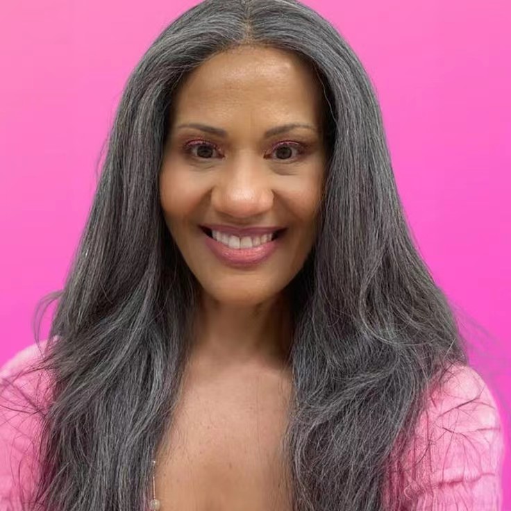 Relaxed raw gray human hair wig black to brown highlights salt &pepper silver grey hd lace closure frontal wig 4x4 top grade high quality perfect natu