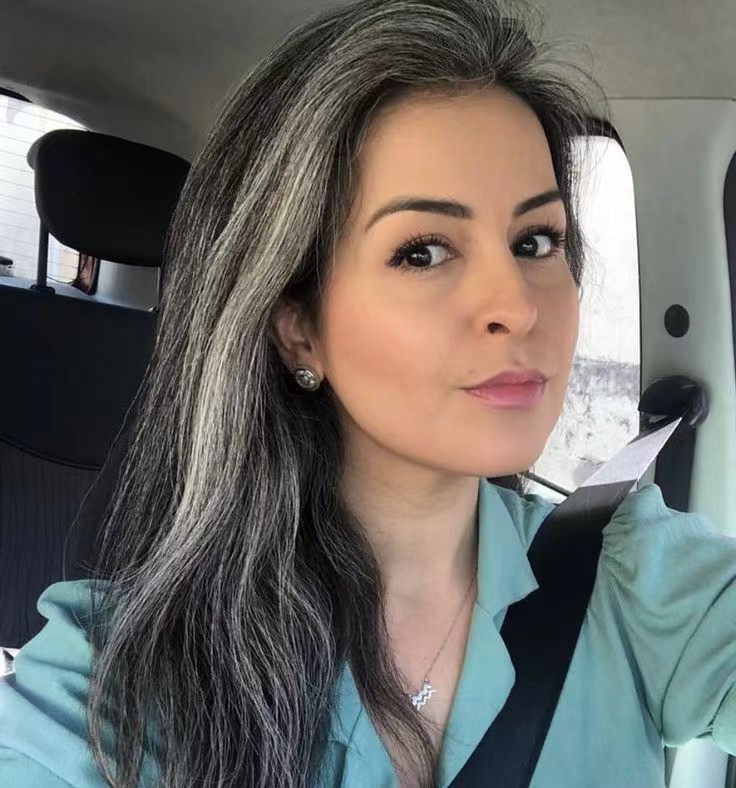 Relaxed raw gray human hair wig black to brown highlights salt &pepper silver grey hd lace closure frontal wig 4x4 top grade high quality perfect natu