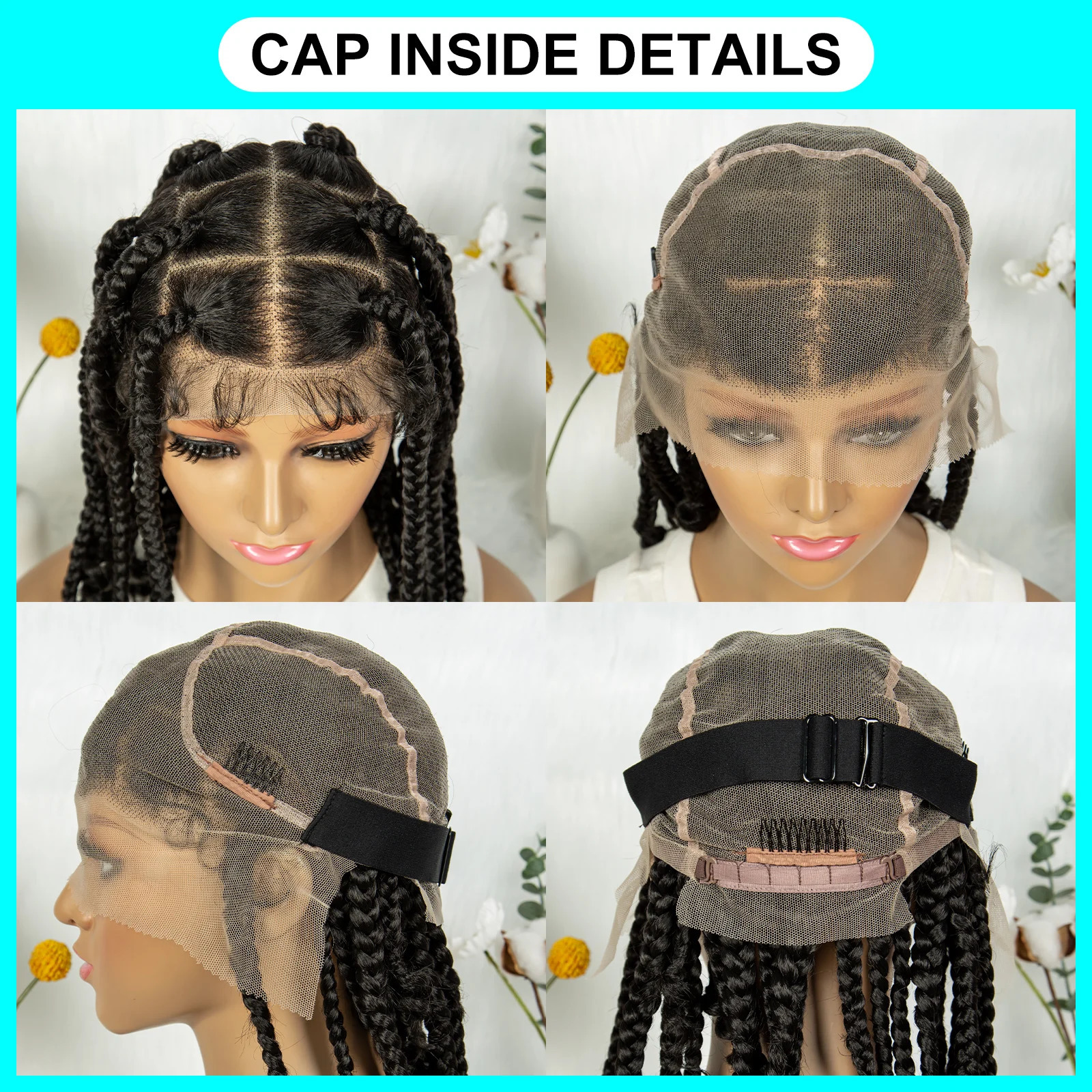 KIMA 14 Inches Synthetic Braiding Wigs Square Box Braided HD Full Lace Wigs for Africa Women Braided with Baby Hair 240430