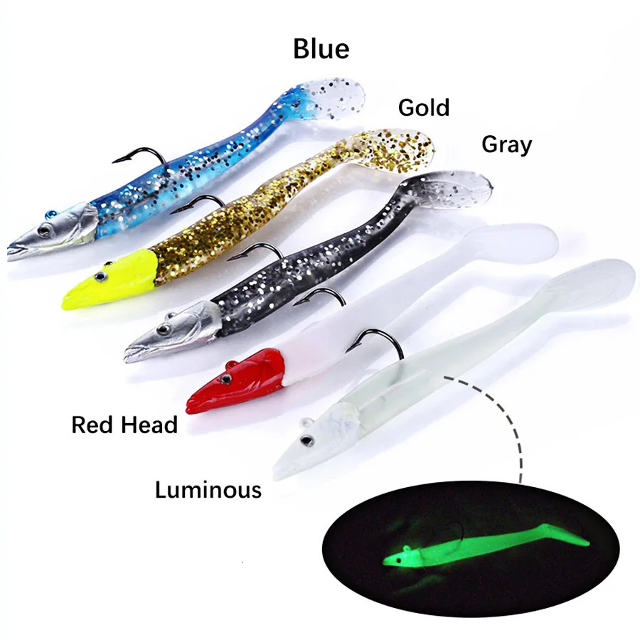5PC Jig Head Soft Silicone Artificial Bait Kit Paddle Tail Trout Wobbler For Trolling Sea Bass Swimbait Winter Fishing Lures Set 240506
