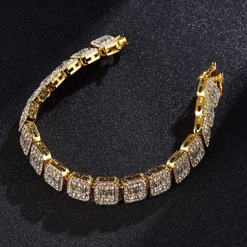 Hip Hop Jewelry 12mm Full Bling Diamond Moissanite Tennis Chain Iced Out Jewelry Necklace