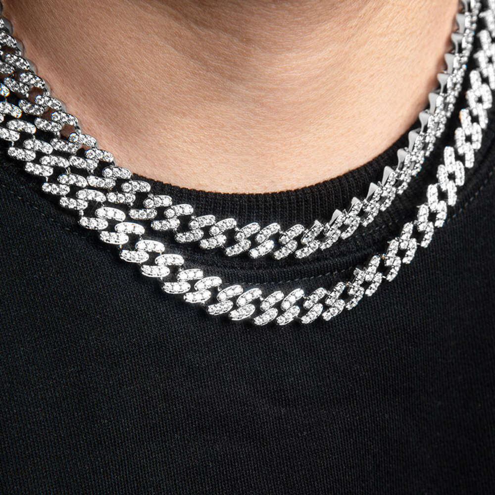 Top Custom d Color Moissanite 925 Sterling Silver Beautifully Cool Hip Hop Cuban Chain Necklace