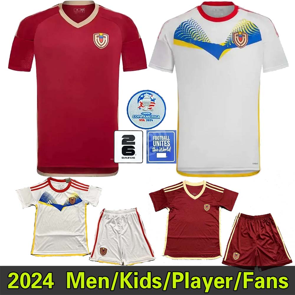 24 25 Venezuela Soccer Jerseys 2024 2025 Copa America Cup National Team Camisetas CORDOVA SOTELDO RINCON BELLO SOSA Men Kids Kit Home Red Away White Football Shirt