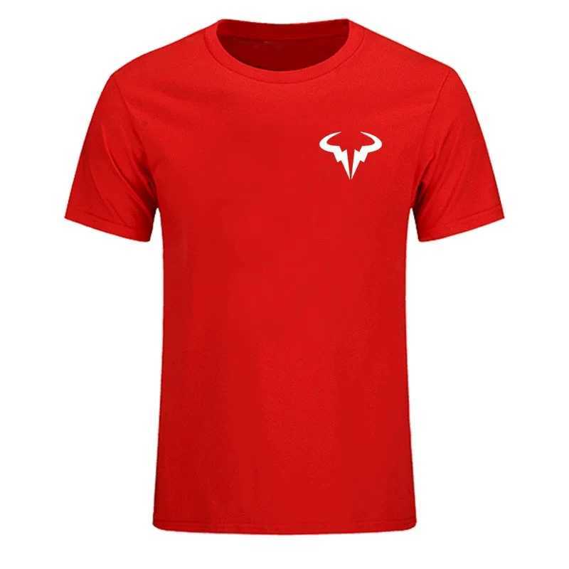 Men's T-Shirts New Popular Rafael Nadal Tennis Player T-Shirt Mens Black Short Slve Cotton T-Shirt High Quty Mens O-Neck Top T240505