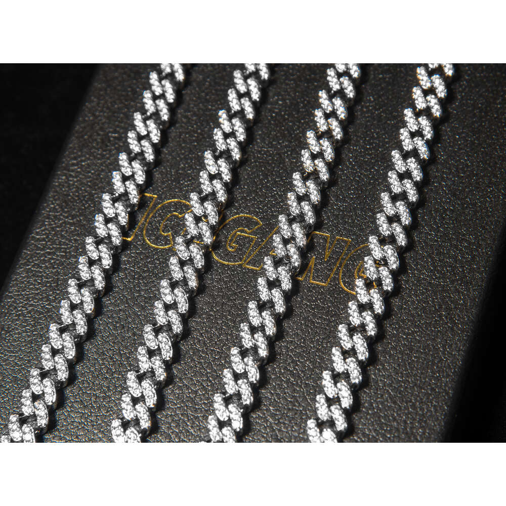 Top Custom d Color Moissanite 925 Sterling Silver Beautifully Cool Hip Hop Cuban Chain Necklace