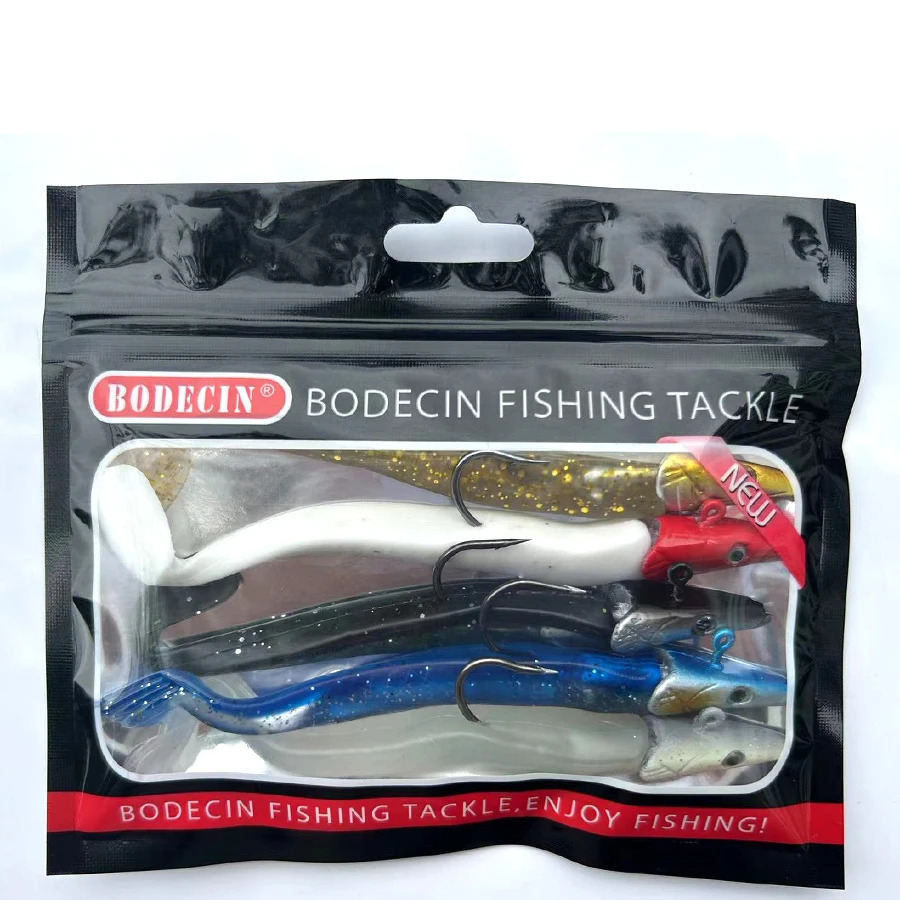 5PC Jig Head Soft Silicone Artificial Bait Kit Paddle Tail Trout Wobbler For Trolling Sea Bass Swimbait Winter Fishing Lures Set 240506