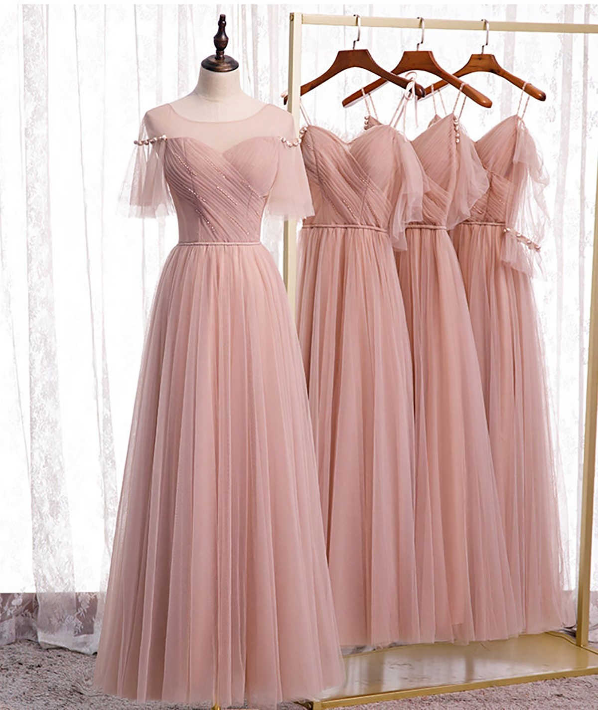 Pink A-Line Prom Jewel Short Sleeve Floor Length Lace Appliques Sequins Beaded Celebrity Evening Dresses Plus Size Custom Made L24650 0508
