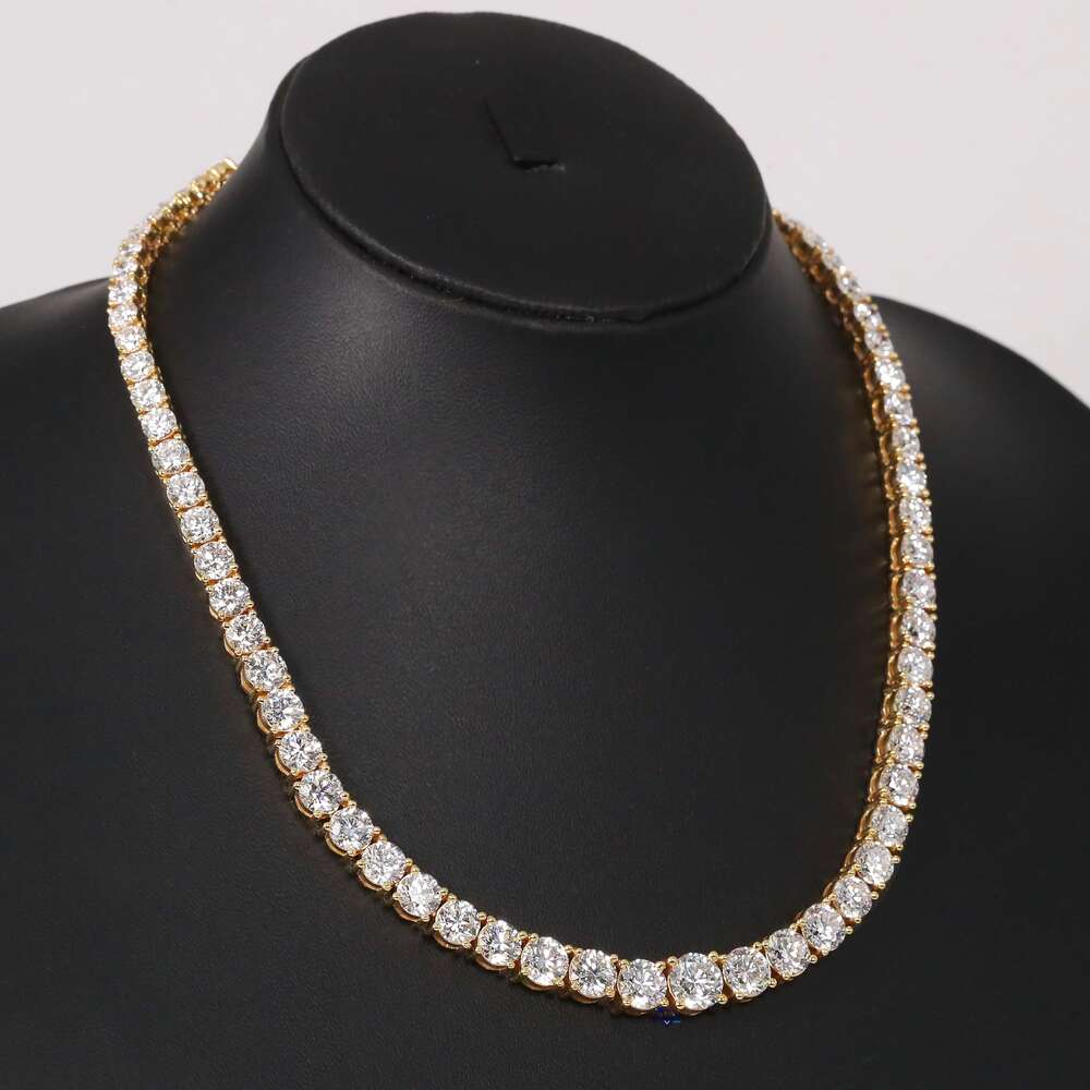 Capturing the Essence of Grace with 14 Kt Yellow Gold Moissanite Diamond Tennis Necklace for Womens with Vvs Clarity Diamond