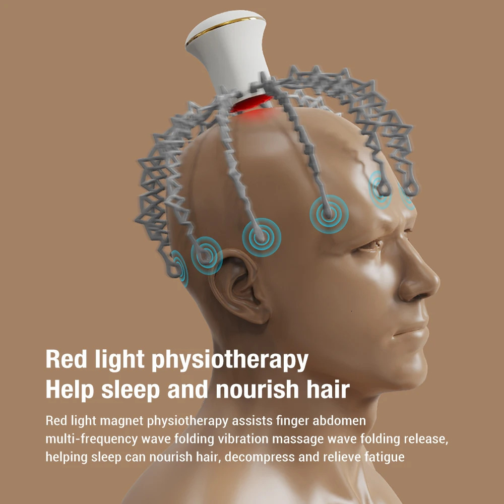 12 Claw Scalp Massager Acupoint Electrowave Headache Relief Cap Wireless Electric Vibration Physiotherapy Head Masssager Octopus 240430